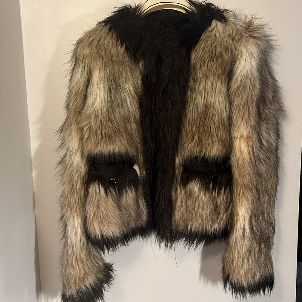 Lanvin X H&M Faux Fur Jacket Sz 8